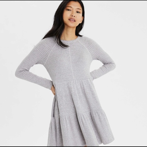 Soft Plush Long Sleeve Babydoll Dress 